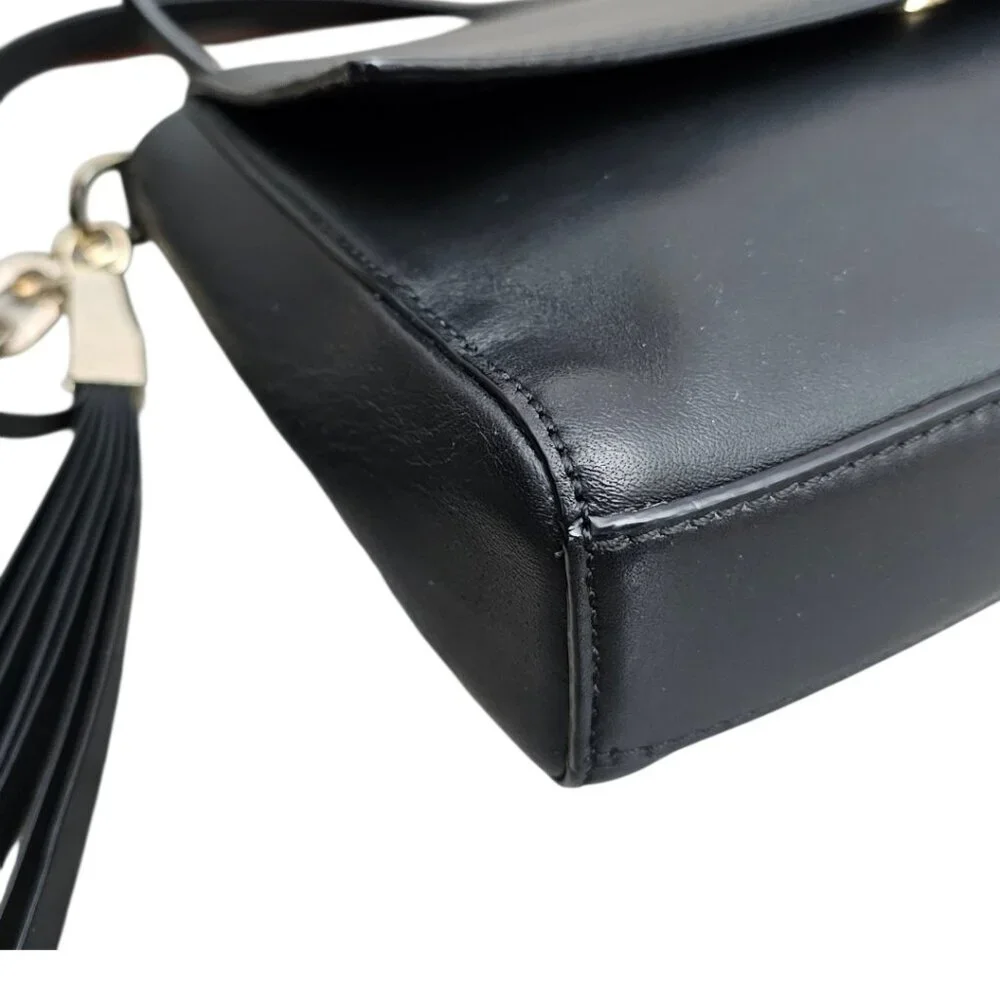 Kate Spade New York Cove Street Dody Leather Chain Black Crossbody Bag COA Small